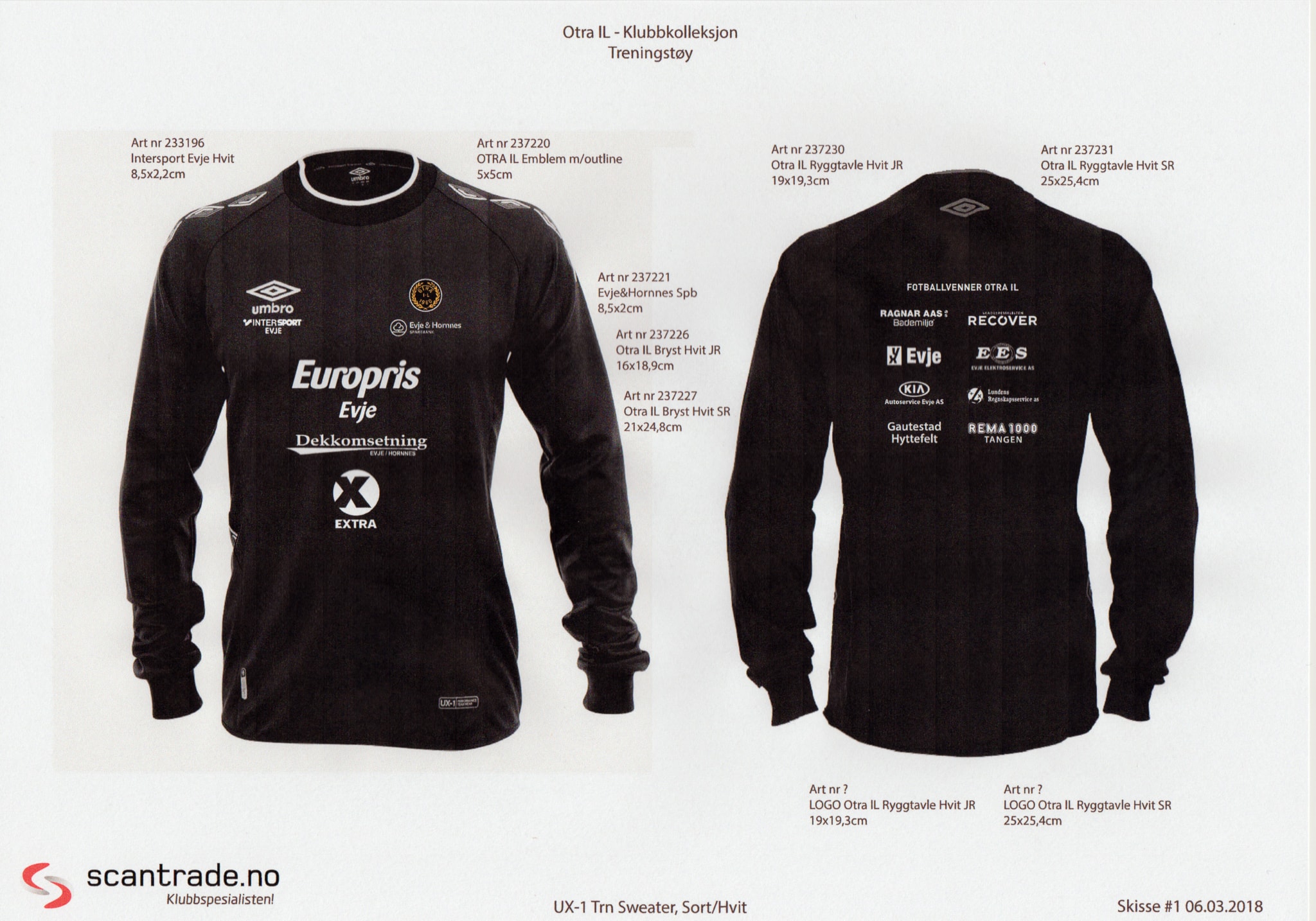 Treningstøyet kan hentes torsdag!